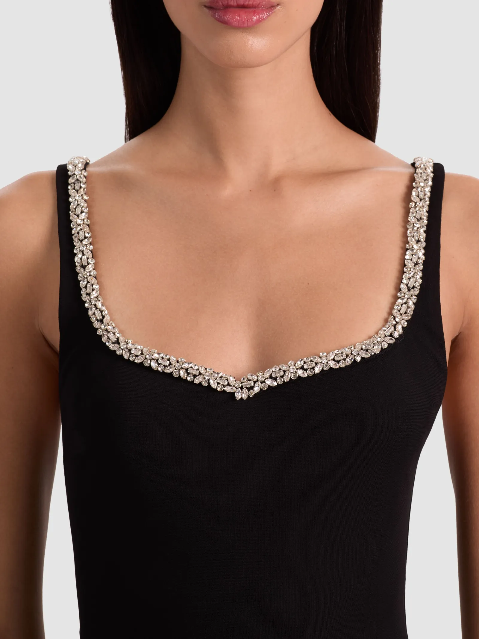 Alice and Olivia MINI*EVE EMBELLISHED TRIM MINI DRESS