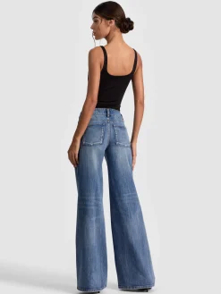 Alice and Olivia BODYSUITS*EVE ZIP FRONT BODYSUIT
