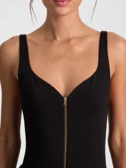 Alice and Olivia BODYSUITS*EVE ZIP FRONT BODYSUIT