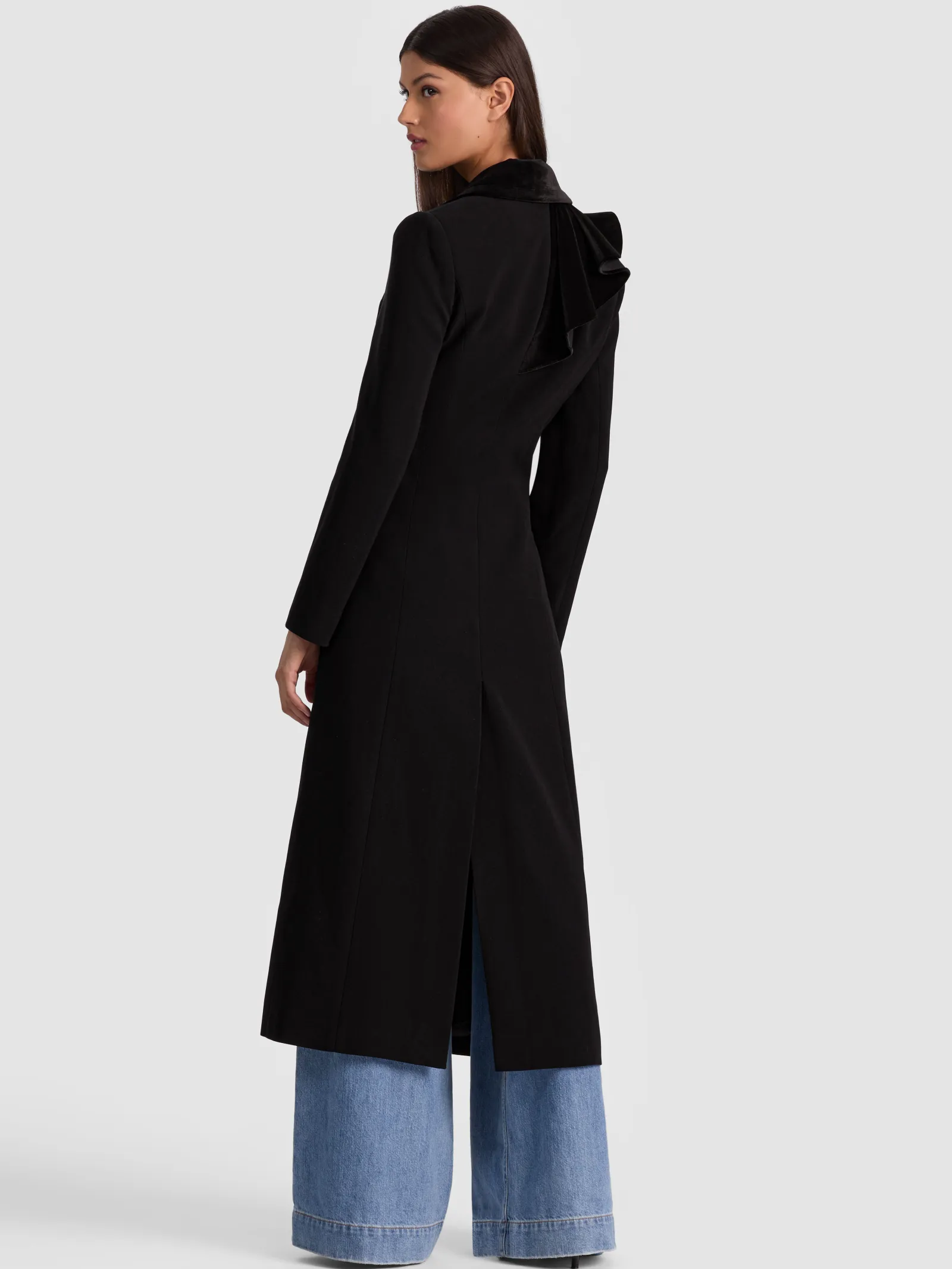 Alice and Olivia BLAZERS*FAIE SLIM RUFFLE MAXI BLAZER