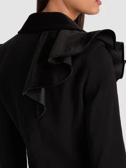 Alice and Olivia BLAZERS*FAIE SLIM RUFFLE MAXI BLAZER