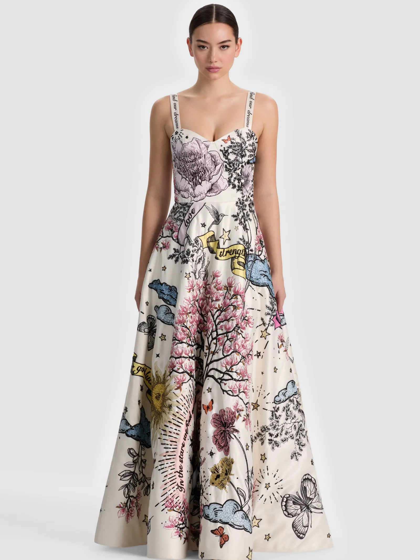 Alice and Olivia MAXI*FIA EMBELLISHED MAXI GOWN