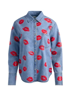 Alice and Olivia ANDREW PANT|JADE MESH BUTTON DOWN*FINELY OVERSIZED BUTTON DOWN