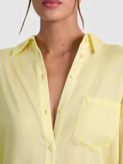 Alice and Olivia BLOUSES*FINELY PINSTRIPED BUTTON DOWN