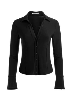 Alice and Olivia ANDREW PANT|JADE MESH BUTTON DOWN*FREYA FITTED TOP