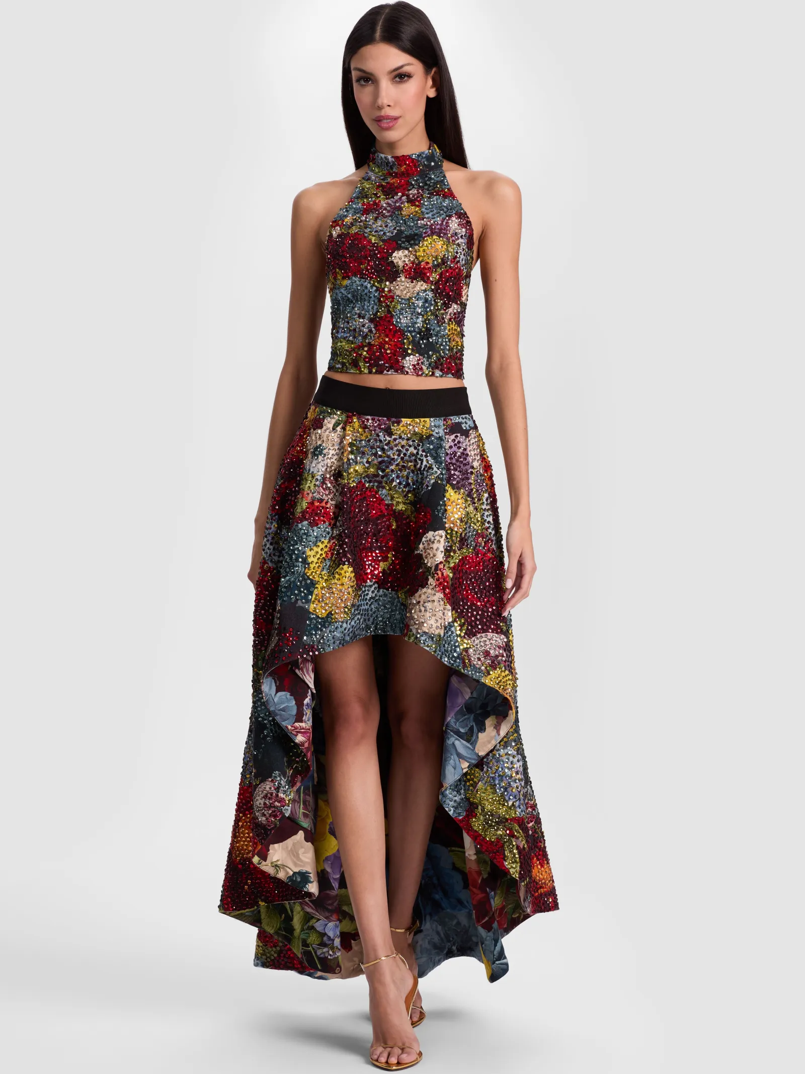 Alice and Olivia CROP TOPS*GATZ EMBELLISHED TOP
