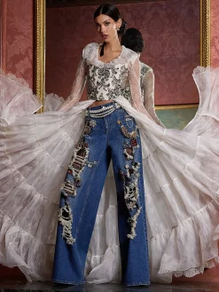 Alice and Olivia CROP TOPS*GUINEVERE EMBELLISHED BUSTIER
