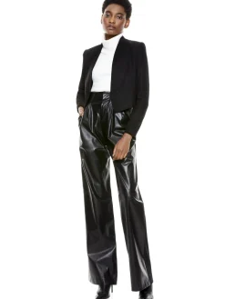 Alice and Olivia ANDREW PANT|JADE MESH BUTTON DOWN*HARVEY SUEDE JACKET