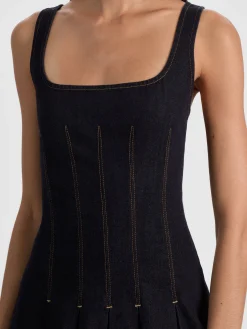 Alice and Olivia MINI*HOLLIS DENIM MINI DRESS