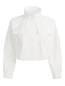 Alice and Olivia CROPPED JACKETS*JAMES FUNNEL NECK CROPPED PARKA