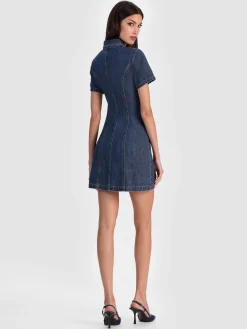 Alice and Olivia MINI*JAMIE DENIM MINI DRESS