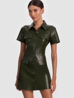Alice and Olivia MINI*JAMIE VEGAN MINI DRESS