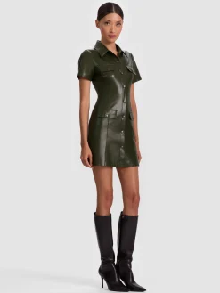 Alice and Olivia MINI*JAMIE VEGAN MINI DRESS