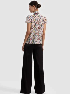 Alice and Olivia BLOUSES*JEANNIE STACEFACE SILK BLOUSE