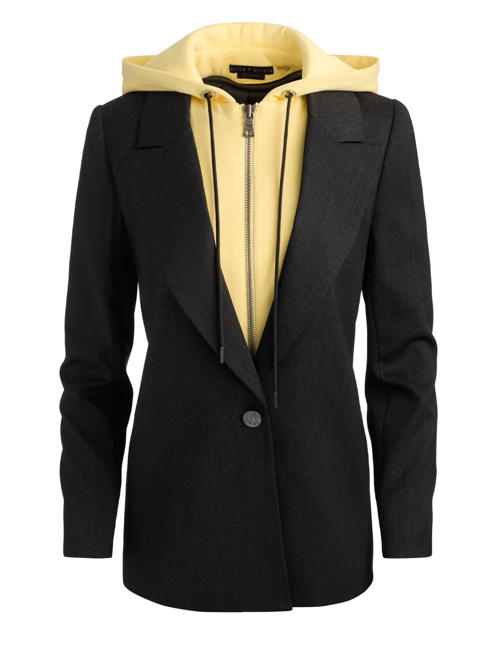Alice and Olivia BLAZERS*JORDAN BLAZER WITH REMOVABLE HOODIE