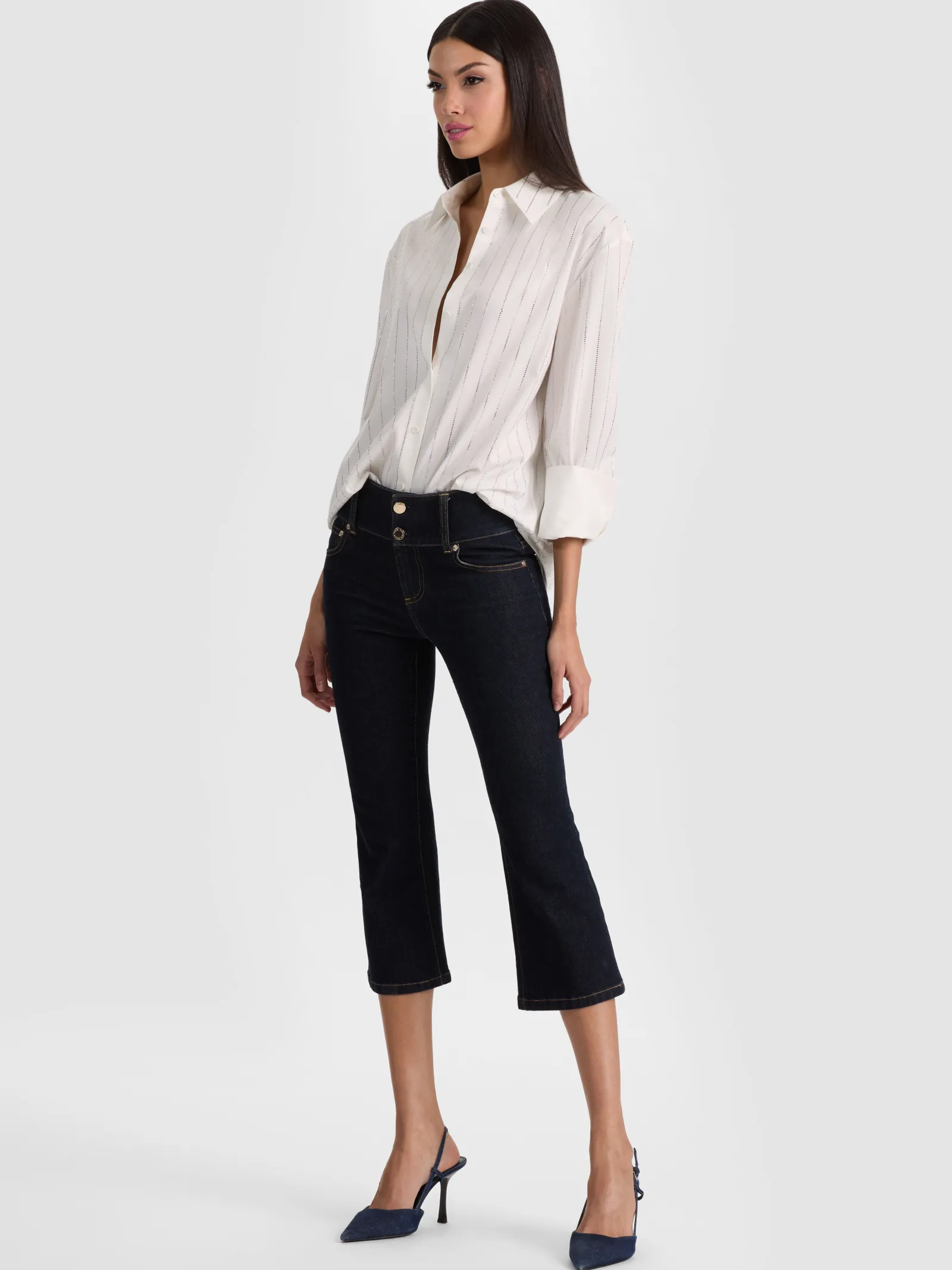 Alice and Olivia JEANS*KAI LOW RISE CAPRI JEAN