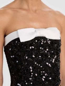 Alice and Olivia CROP TOPS*KATYA EMBELLISHED BOW TOP