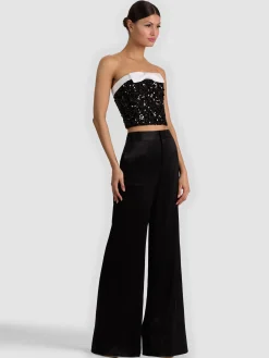 Alice and Olivia CROP TOPS*KATYA EMBELLISHED BOW TOP