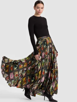 Alice and Olivia MAXI*KATZ PLEATED MAXI SKIRT
