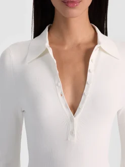 Alice and Olivia BODYSUITS*KEENAN POLO BODYSUIT