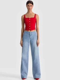 Alice and Olivia TANKS*KELCEY BUTTON FRONT TOP