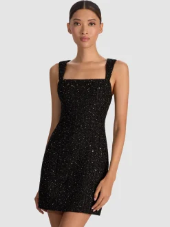 Alice and Olivia MINI*KERIA EMBELLISHED TWEED MINI DRESS
