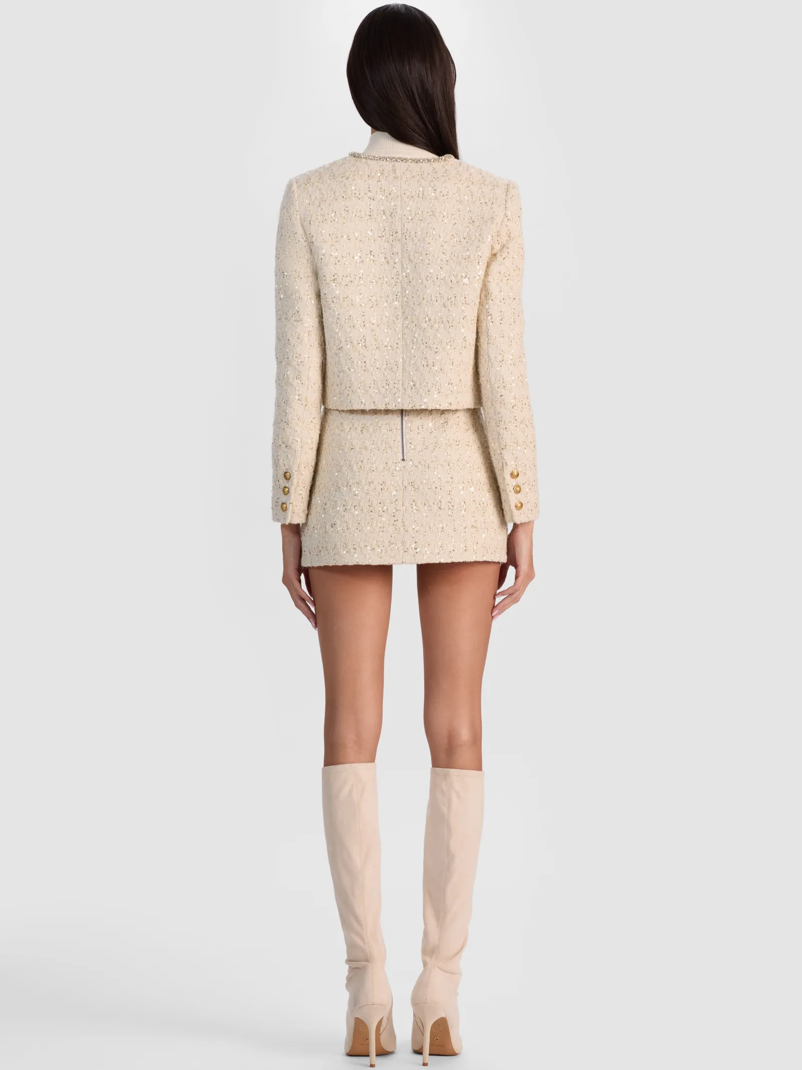 Alice and Olivia JACKETS*KIDMAN EMBELLISHED TWEED JACKET