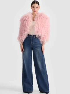 Alice and Olivia JACKETS*KIDMAN FEATHERED JACKET