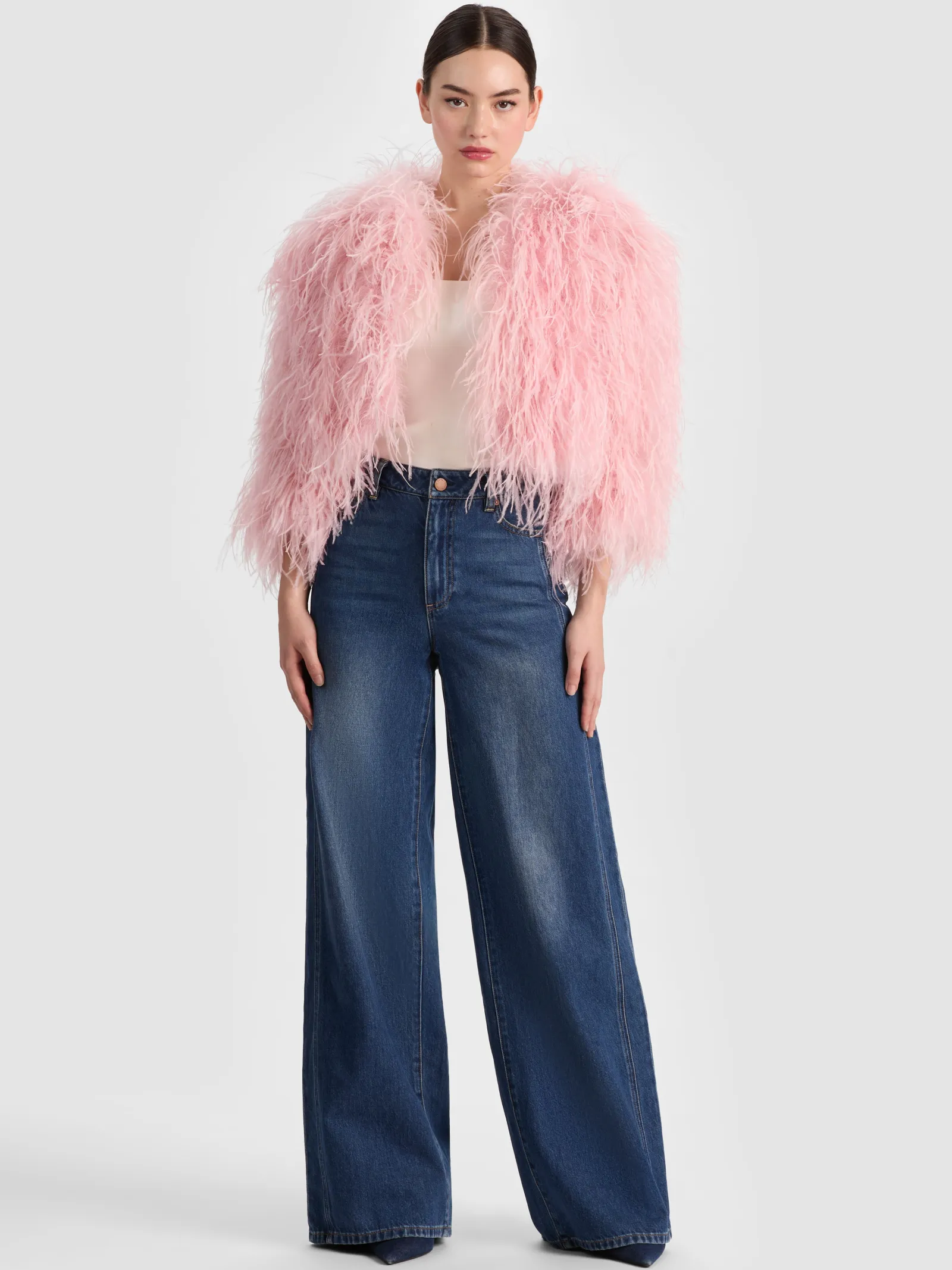 Alice and Olivia JACKETS*KIDMAN FEATHERED JACKET