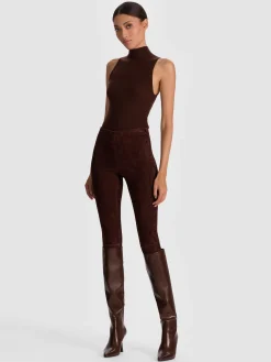 Alice and Olivia LEATHER AND SUEDE*LENNOX SUEDE LEGGING