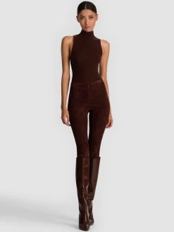 Alice and Olivia LEATHER AND SUEDE*LENNOX SUEDE LEGGING