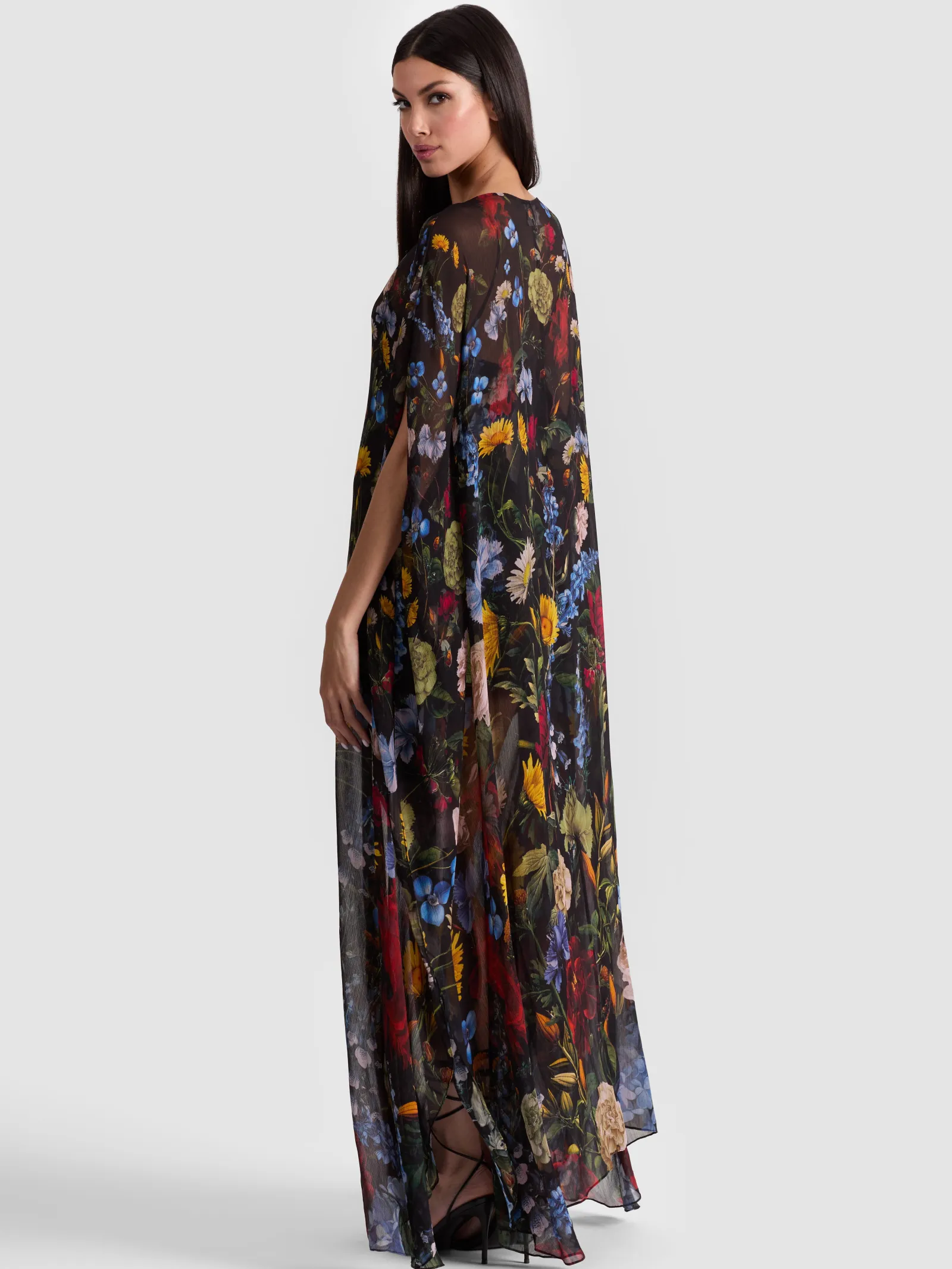 Alice and Olivia MAXI*LINN CAPE MAXI DRESS
