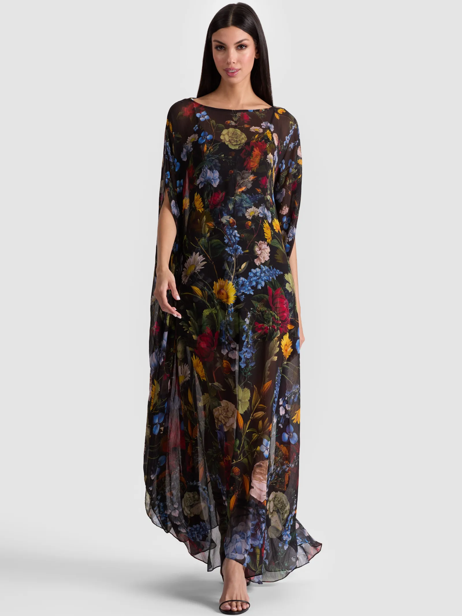 Alice and Olivia MAXI*LINN CAPE MAXI DRESS