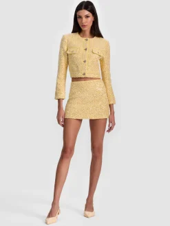 Alice and Olivia CROPPED JACKETS*LORIE EMBELLISHED TWEED JACKET