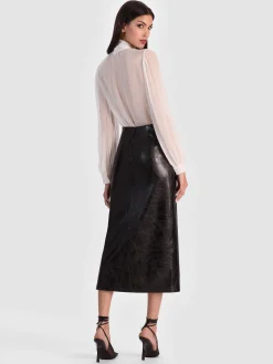 Alice and Olivia MIDI*MAEVE VEGAN MIDI SKIRT