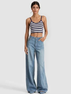 Alice and Olivia CROP TOPS*MAUDE STRIPED BRALETTE