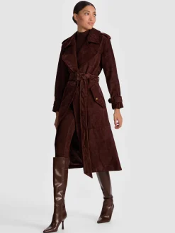 Alice and Olivia COATS*NEVADA SUEDE TRENCH COAT