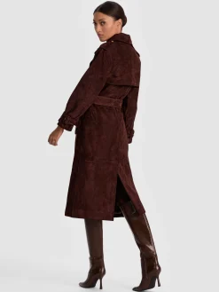 Alice and Olivia COATS*NEVADA SUEDE TRENCH COAT