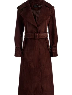 Alice and Olivia COATS*NEVADA SUEDE TRENCH COAT