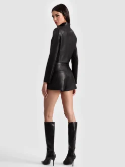 Alice and Olivia LEATHER + SUEDE*NEW HARVEY LEATHER JACKET