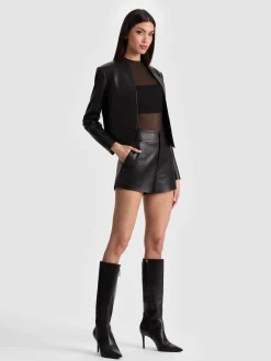 Alice and Olivia LEATHER + SUEDE*NEW HARVEY LEATHER JACKET