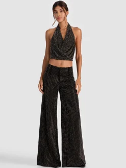 Alice and Olivia WIDE LEG*OLIVIA EMBELLISHED WIDE LEG PANT