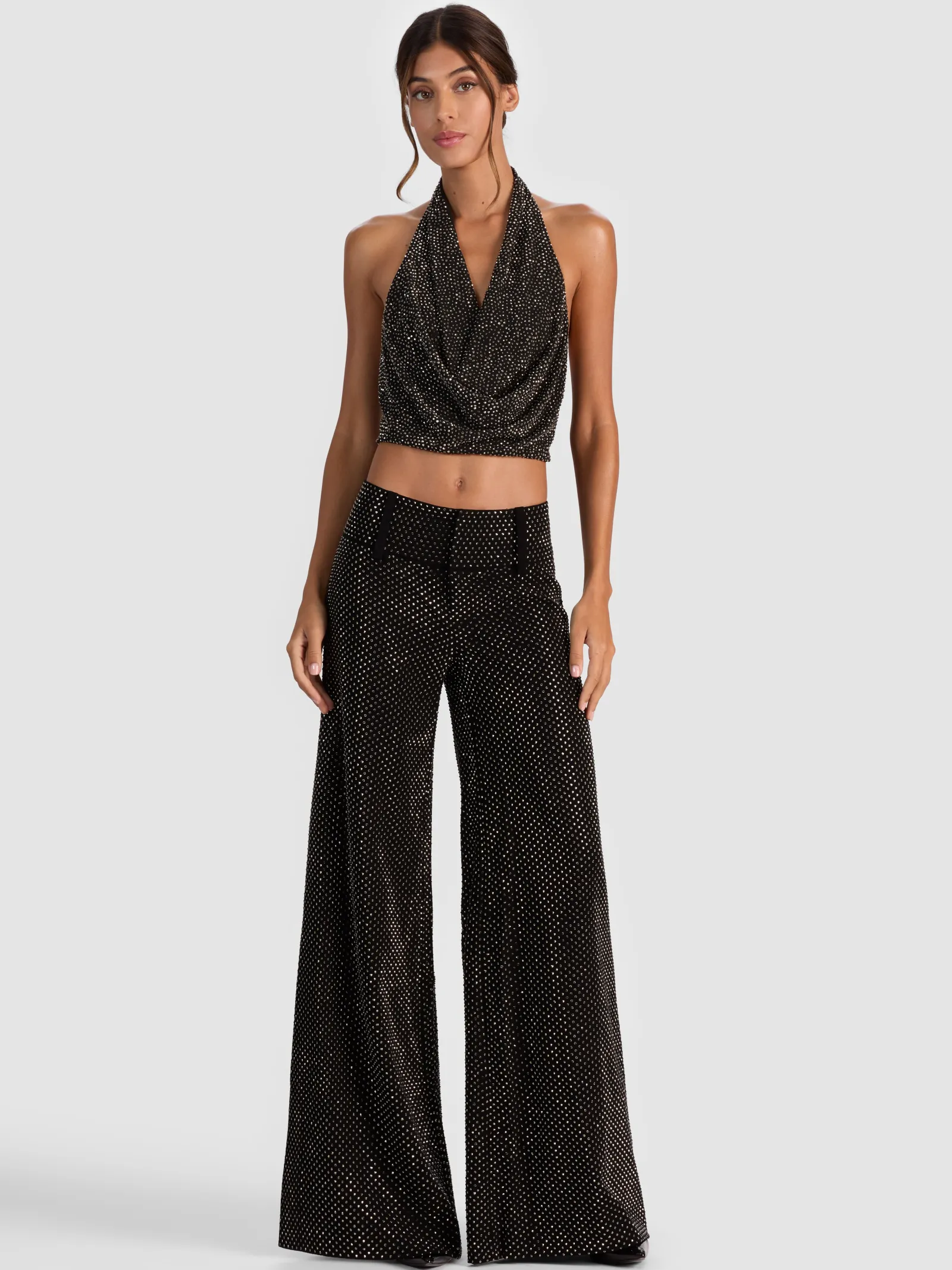 Alice and Olivia WIDE LEG*OLIVIA EMBELLISHED WIDE LEG PANT