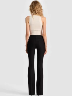 Alice and Olivia ANDREW PANT|JADE MESH BUTTON DOWN*OLIVIA WOOL BOOTCUT PANT
