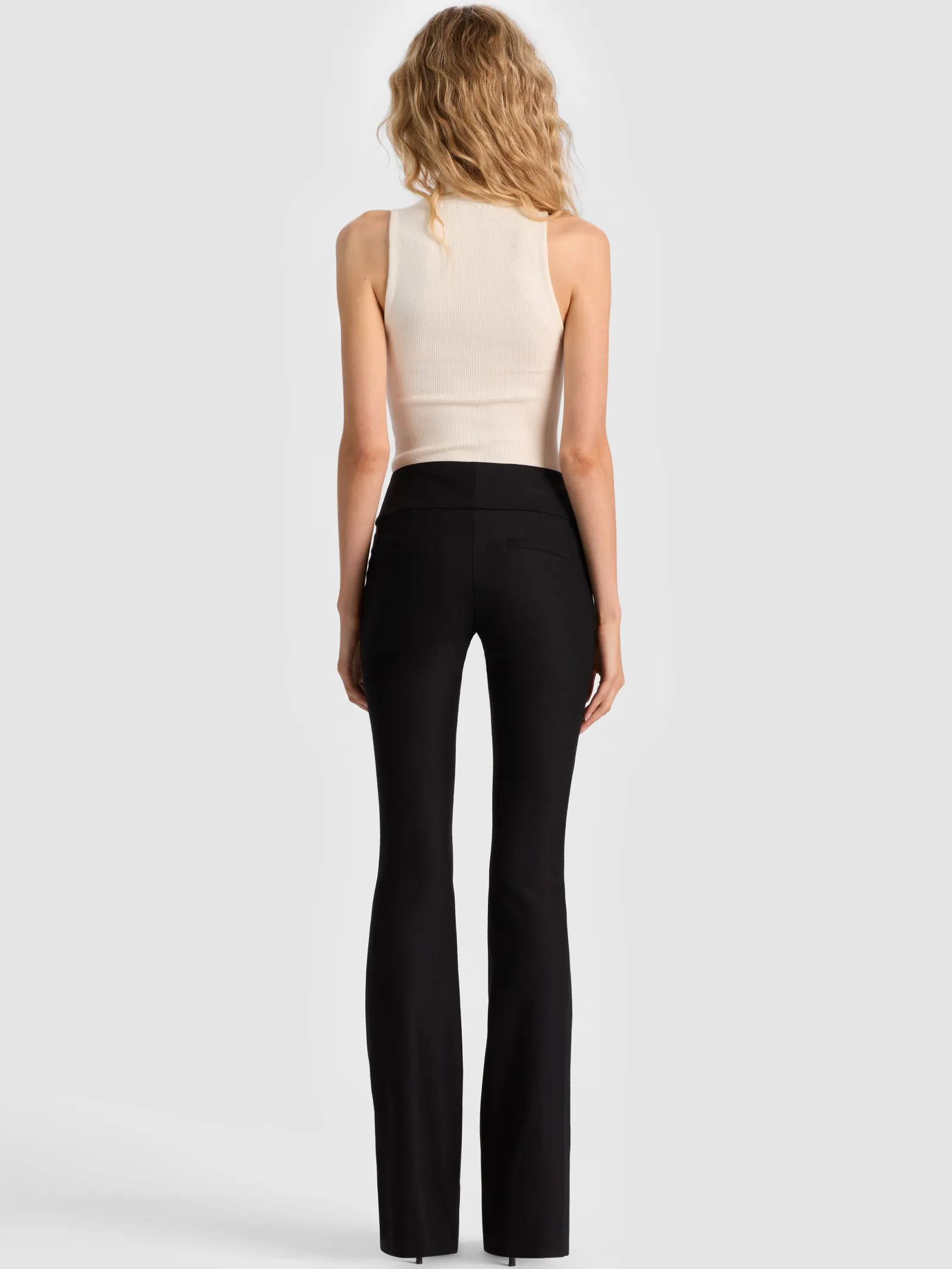 Alice and Olivia ANDREW PANT|JADE MESH BUTTON DOWN*OLIVIA WOOL BOOTCUT PANT