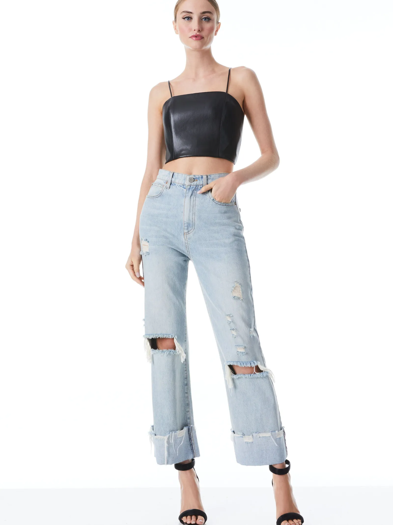 Alice and Olivia CROP TOPS*PEARLE VEGAN BUSTIER