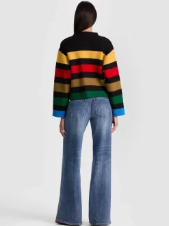 Alice and Olivia CARDIGANS*PEARSON STRIPED SWEATER JACKET