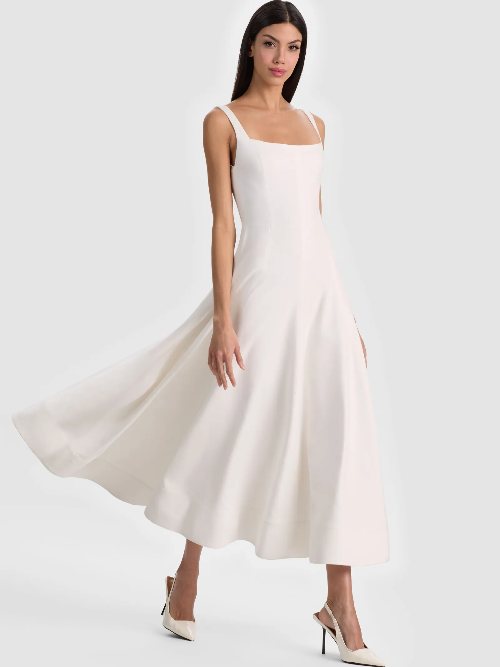 Alice and Olivia MIDI*POLLY FLARED MIDI DRESS