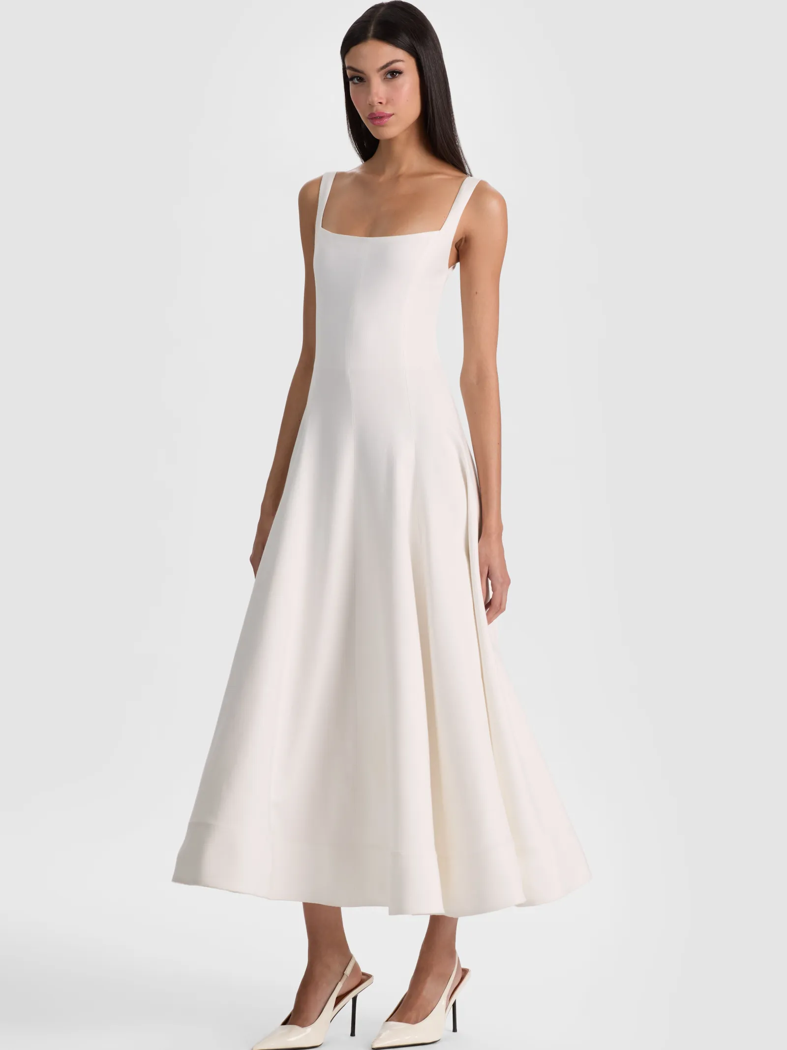 Alice and Olivia MIDI*POLLY FLARED MIDI DRESS
