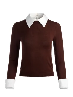 Alice and Olivia PULLOVERS*PORLA COLLARED SWEATER